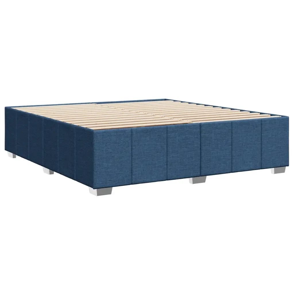 Letto matrimoniale | Letto per adulti | Giroletto senza Materasso Blu 200x200 cm in Tessuto - Image 6