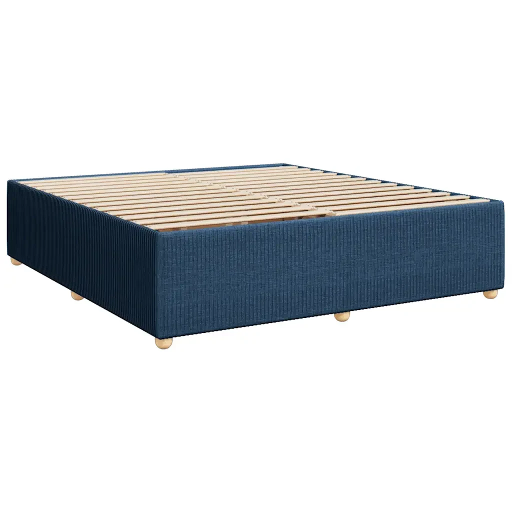 Letto matrimoniale | Letto per adulti | Giroletto senza Materasso Blu 200x200 cm in Tessuto - Image 4