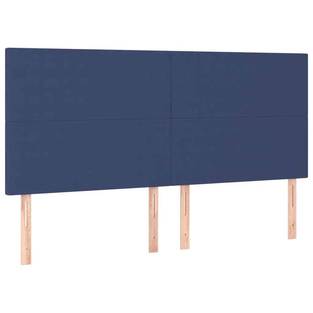 Letto matrimoniale | Letto per adulti | Giroletto senza Materasso Blu 200x200 cm in Tessuto - Image 9