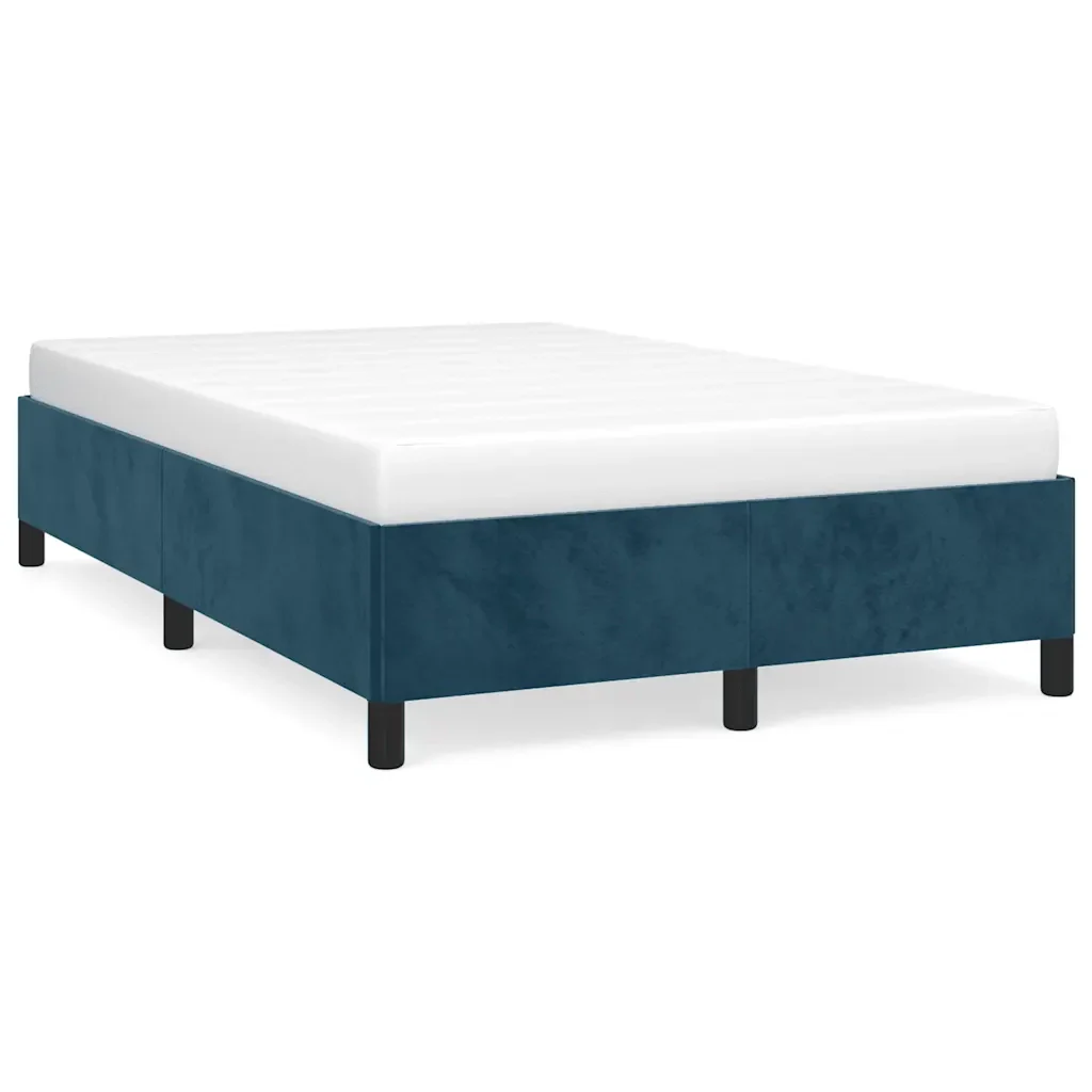 Letto matrimoniale | Letto per adulti | Giroletto senza Materasso Blu Scuro 120x190 cm Velluto