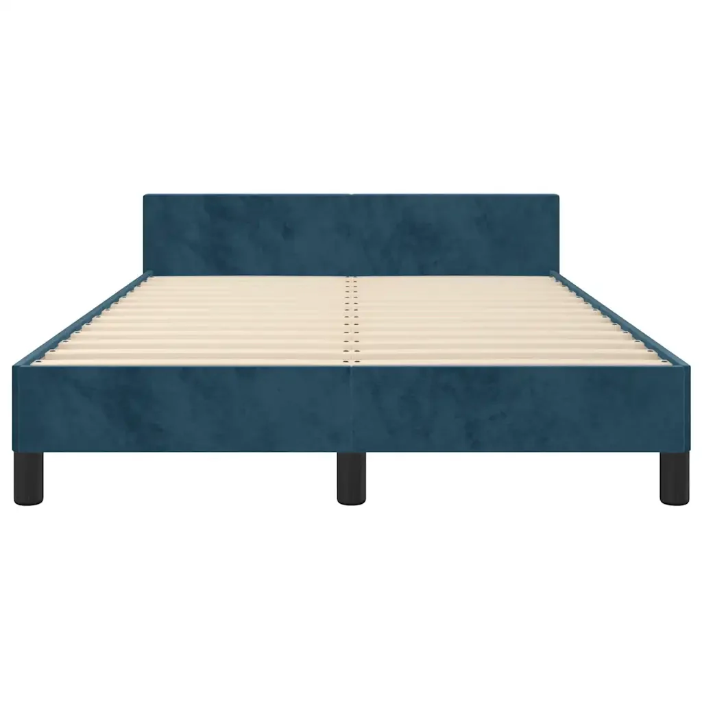 Letto matrimoniale | Letto per adulti | Giroletto senza Materasso Blu Scuro 120x190 cm Velluto - Image 6