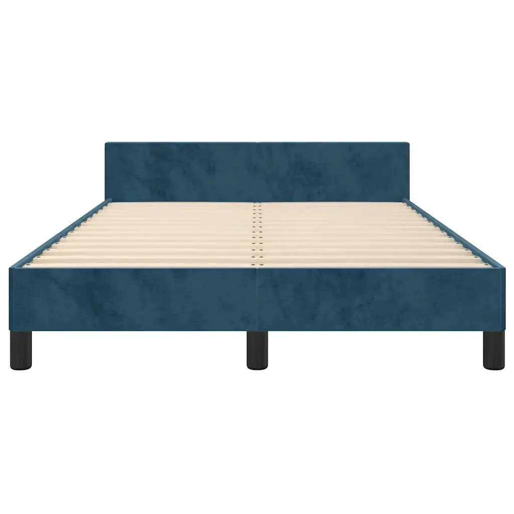 Letto matrimoniale | Letto per adulti | Giroletto senza Materasso Blu Scuro 120x190 cm Velluto - Image 6