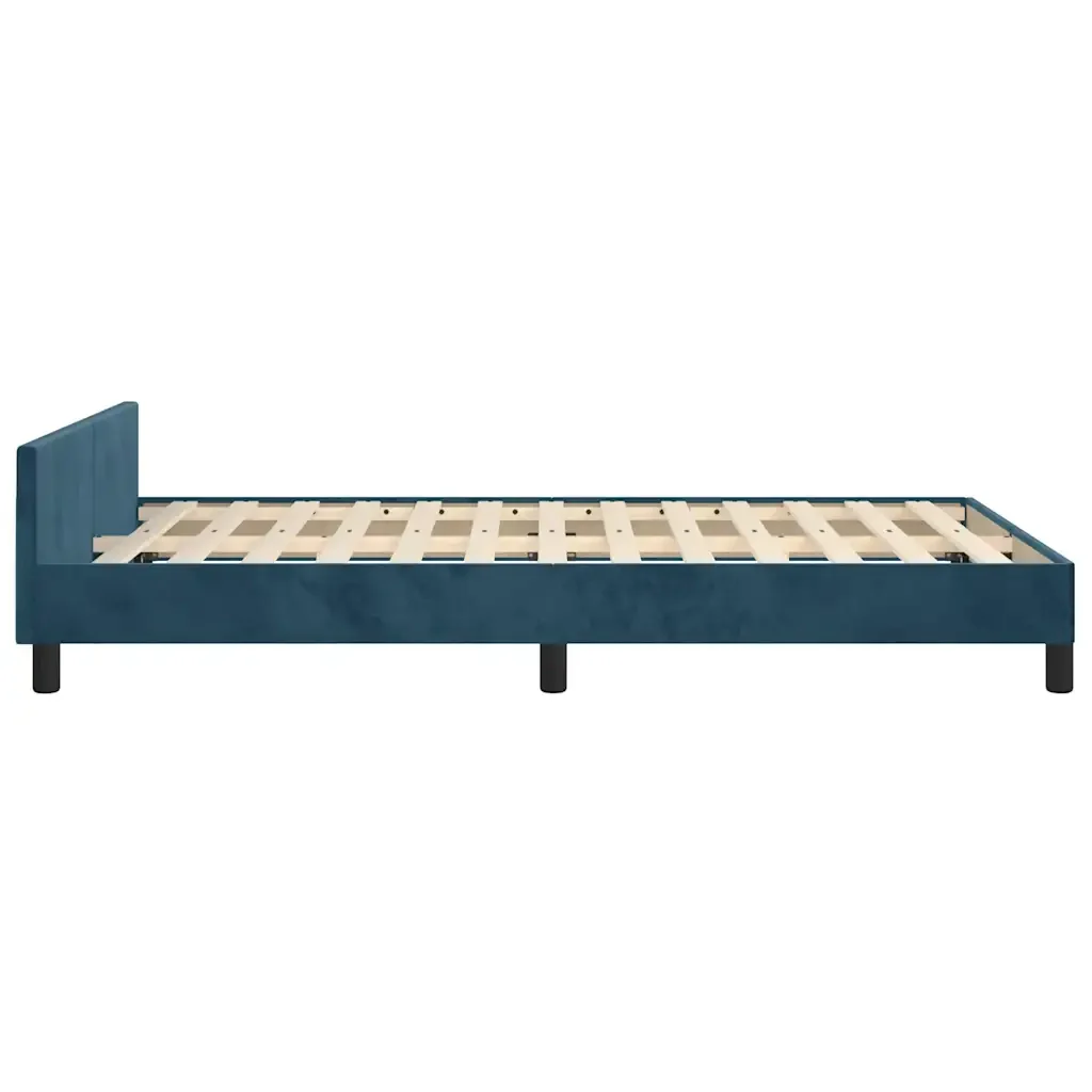 Letto matrimoniale | Letto per adulti | Giroletto senza Materasso Blu Scuro 120x190 cm Velluto - Image 7
