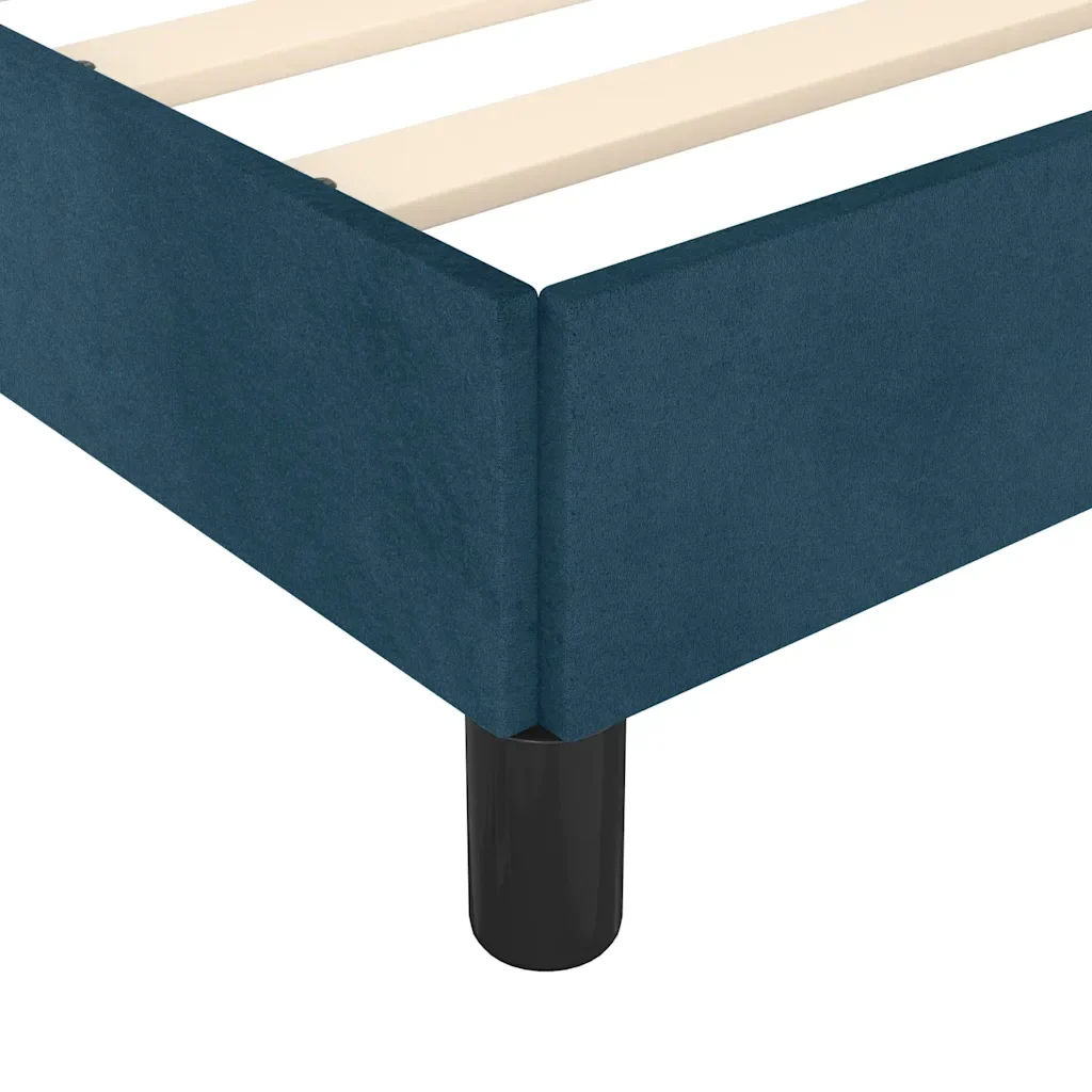 Letto matrimoniale | Letto per adulti | Giroletto senza Materasso Blu Scuro 120x190 cm Velluto - Image 7