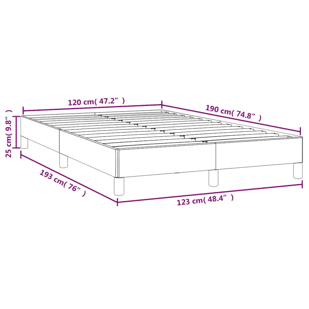 Letto matrimoniale | Letto per adulti | Giroletto senza Materasso Blu Scuro 120x190 cm Velluto - Image 9
