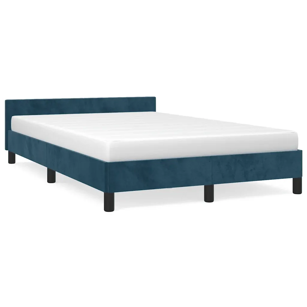 Letto matrimoniale | Letto per adulti | Giroletto senza Materasso Blu Scuro 120x190 cm Velluto