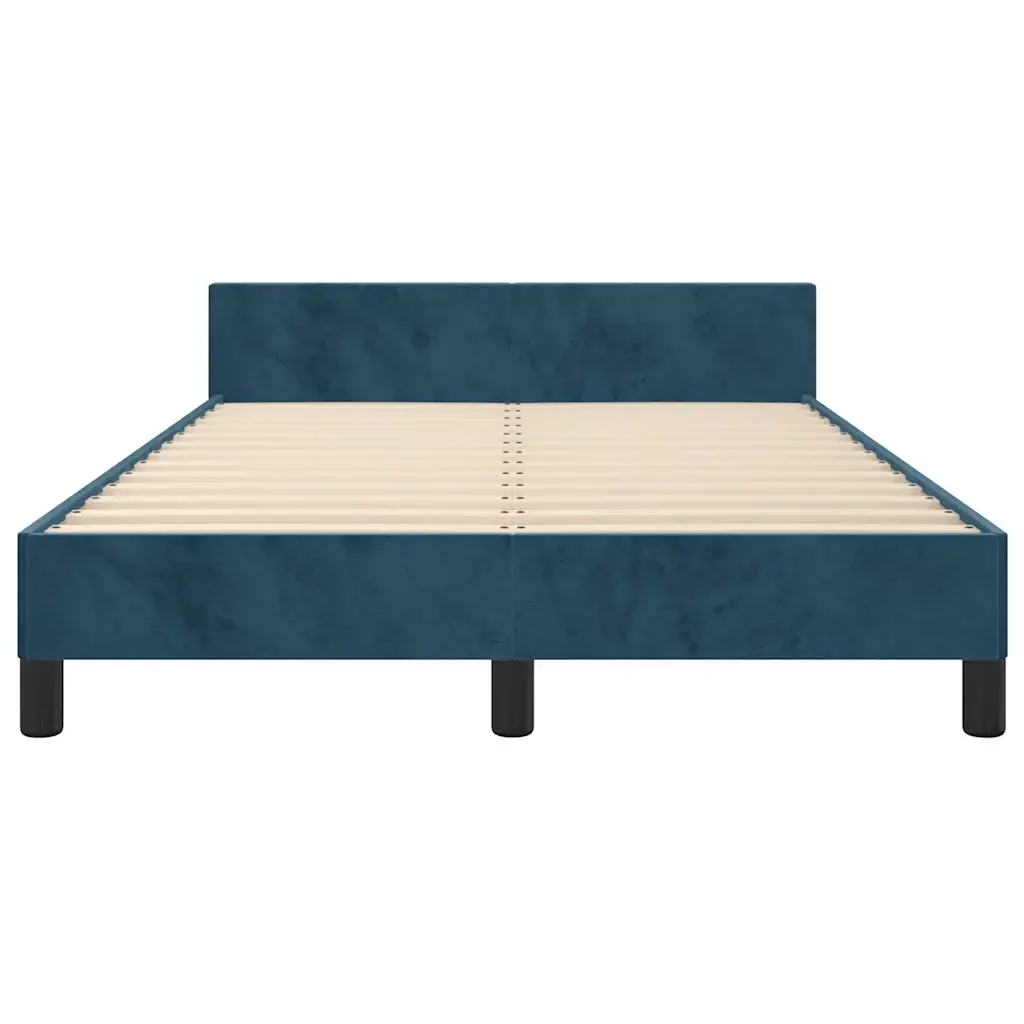 Letto matrimoniale | Letto per adulti | Giroletto senza Materasso Blu Scuro 120x200 cm in Velluto - Image 6