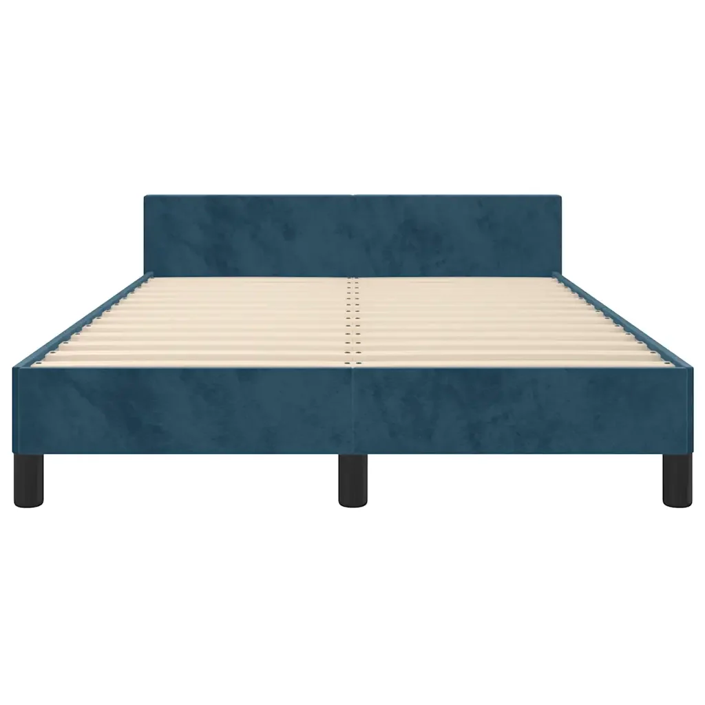 Letto matrimoniale | Letto per adulti | Giroletto senza Materasso Blu Scuro 120x200 cm in Velluto - Image 6
