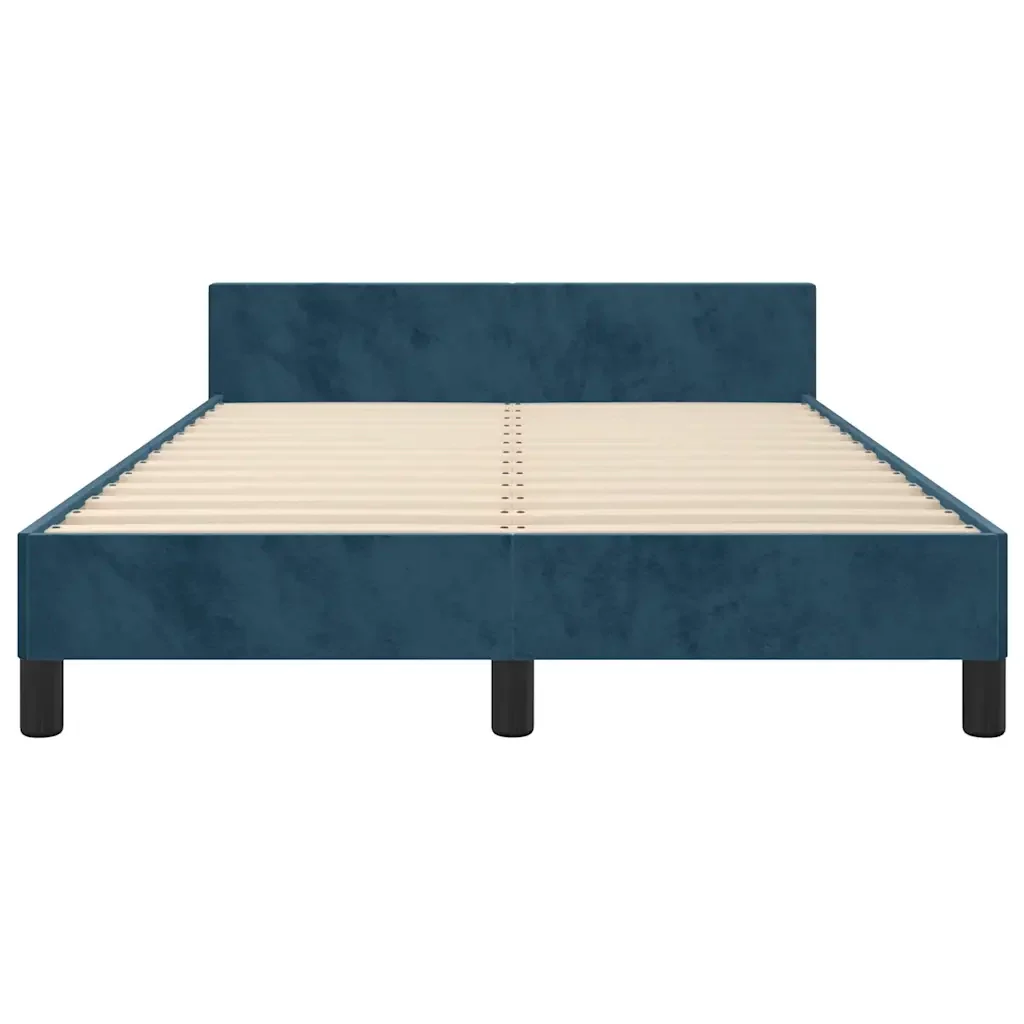 Letto matrimoniale | Letto per adulti | Giroletto senza Materasso Blu Scuro 120x200 cm in Velluto - Image 6