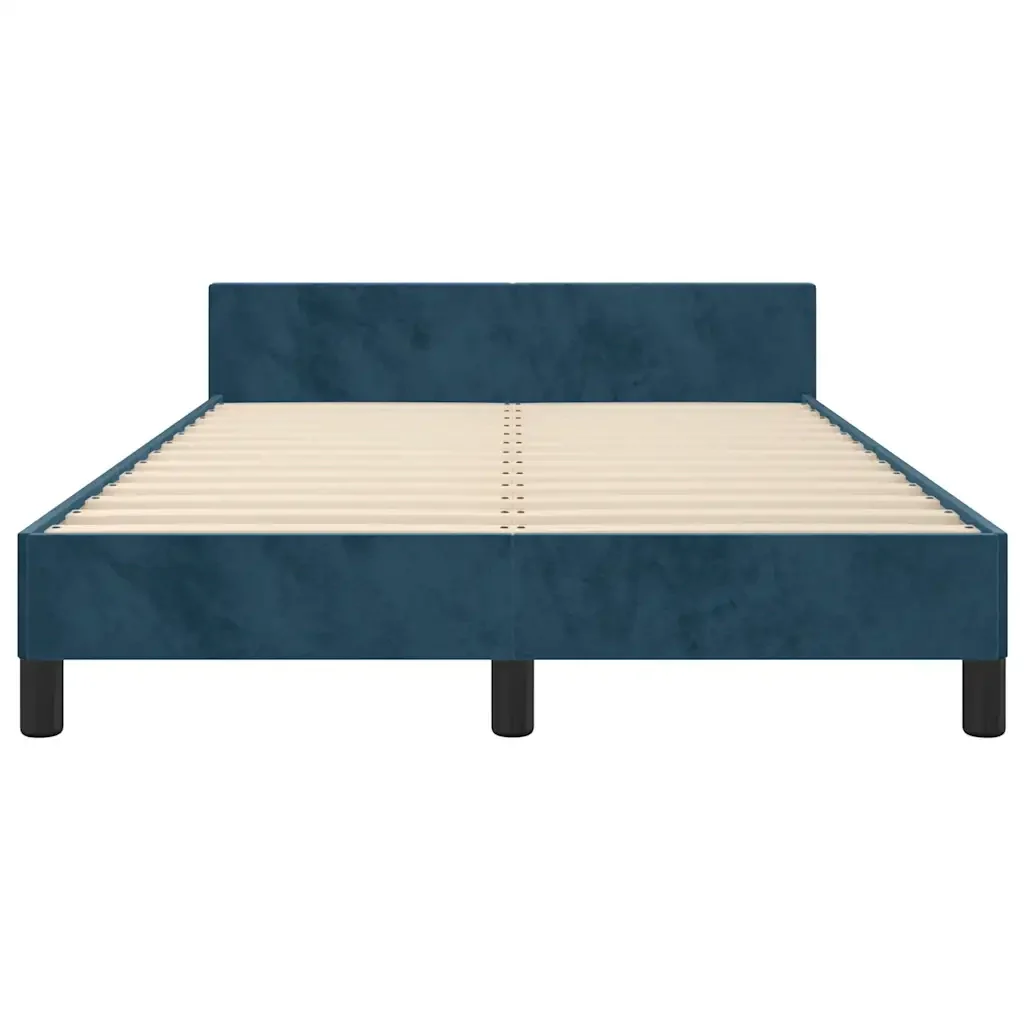 Letto matrimoniale | Letto per adulti | Giroletto senza Materasso Blu Scuro 120x200 cm in Velluto - Image 6