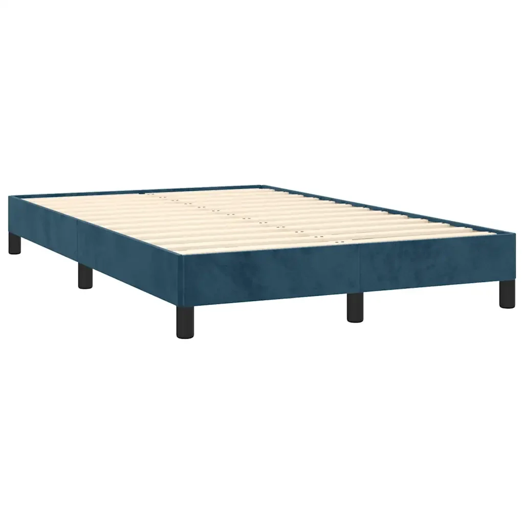 Letto matrimoniale | Letto per adulti | Giroletto senza Materasso Blu Scuro 120x200 cm in Velluto - Image 3
