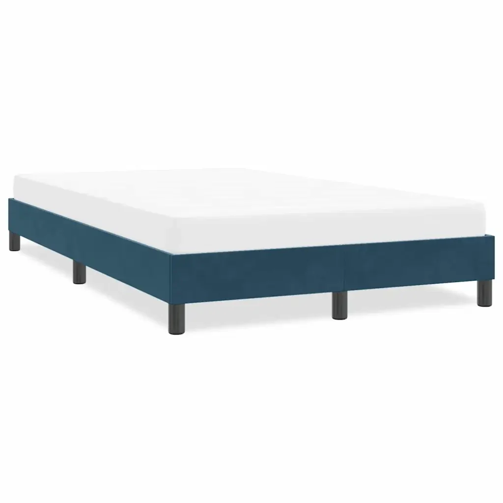Letto matrimoniale | Letto per adulti | Giroletto senza Materasso Blu Scuro 120x220 cm in Velluto - Image 2