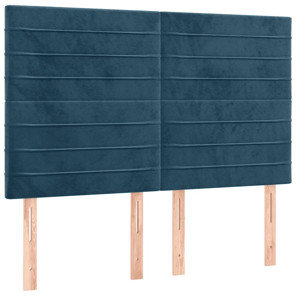 Letto matrimoniale | Letto per adulti | Giroletto senza Materasso Blu Scuro 140x190 cm in Velluto - Image 8