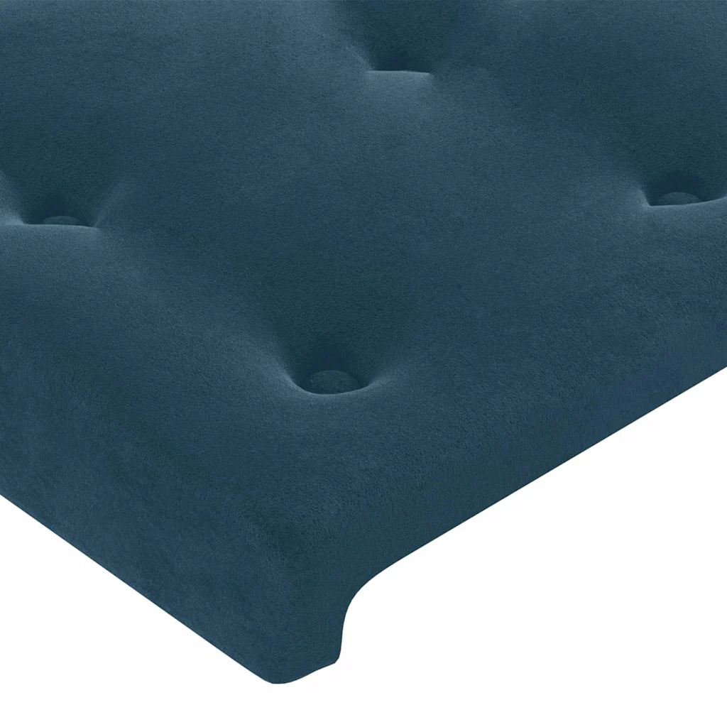 Letto matrimoniale | Letto per adulti | Giroletto senza Materasso Blu Scuro 140x190 cm in Velluto - Image 10