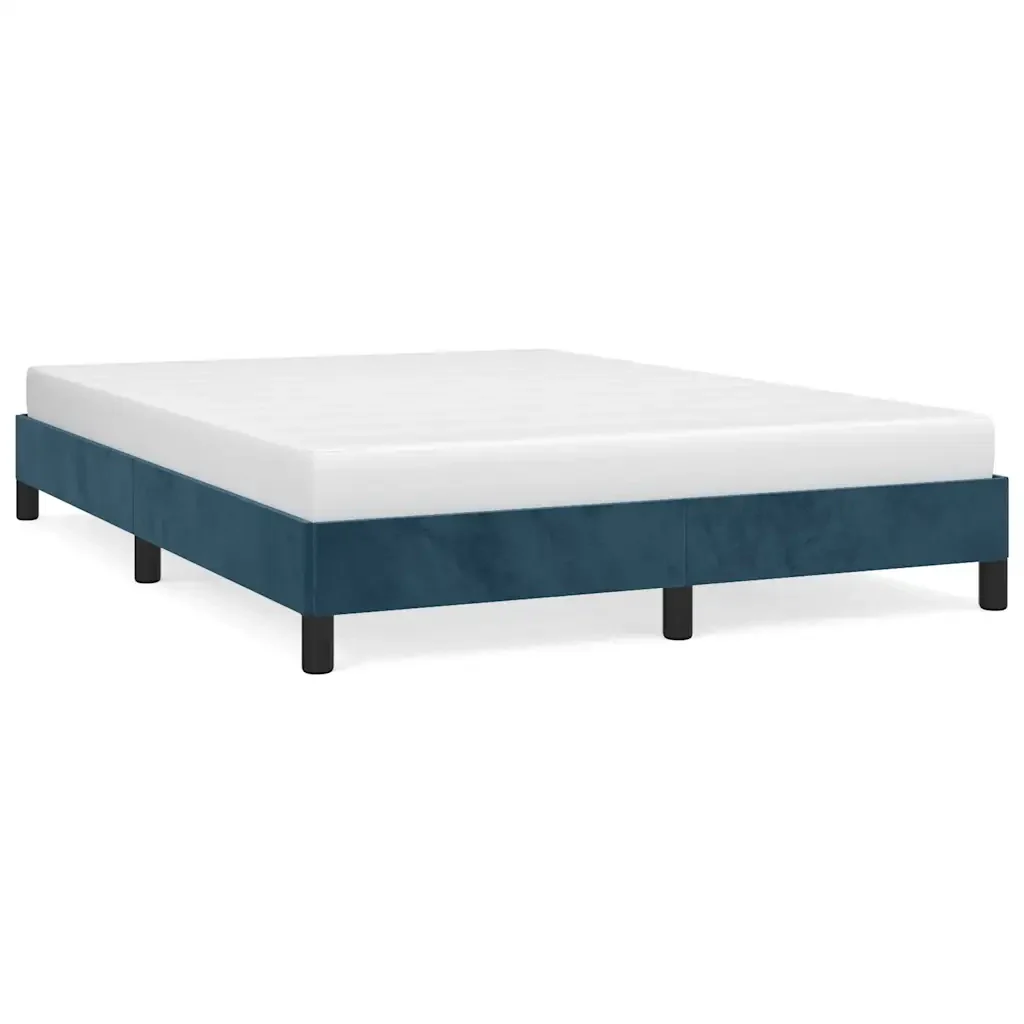 Letto matrimoniale | Letto per adulti | Giroletto senza Materasso Blu Scuro 140x190 cm in Velluto