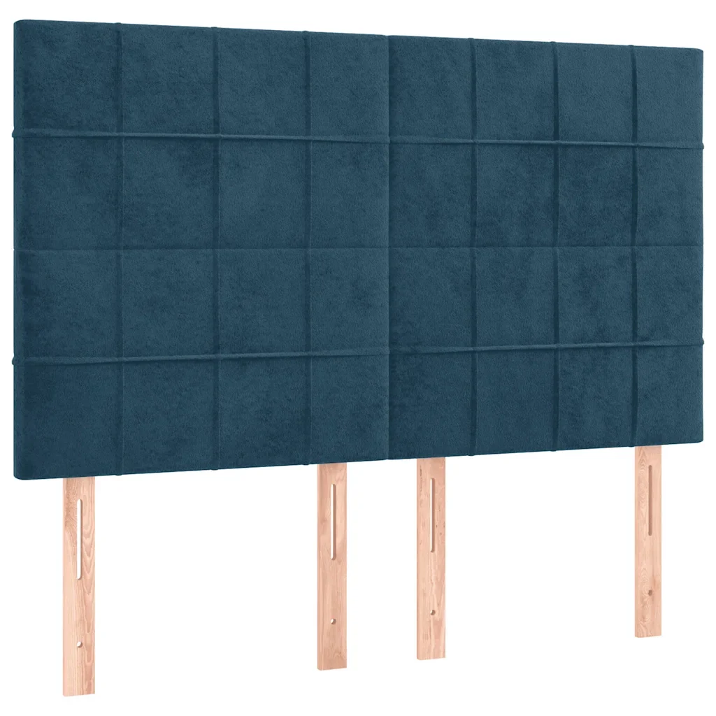 Letto matrimoniale | Letto per adulti | Giroletto senza Materasso Blu Scuro 140x200 cm Velluto - Image 8