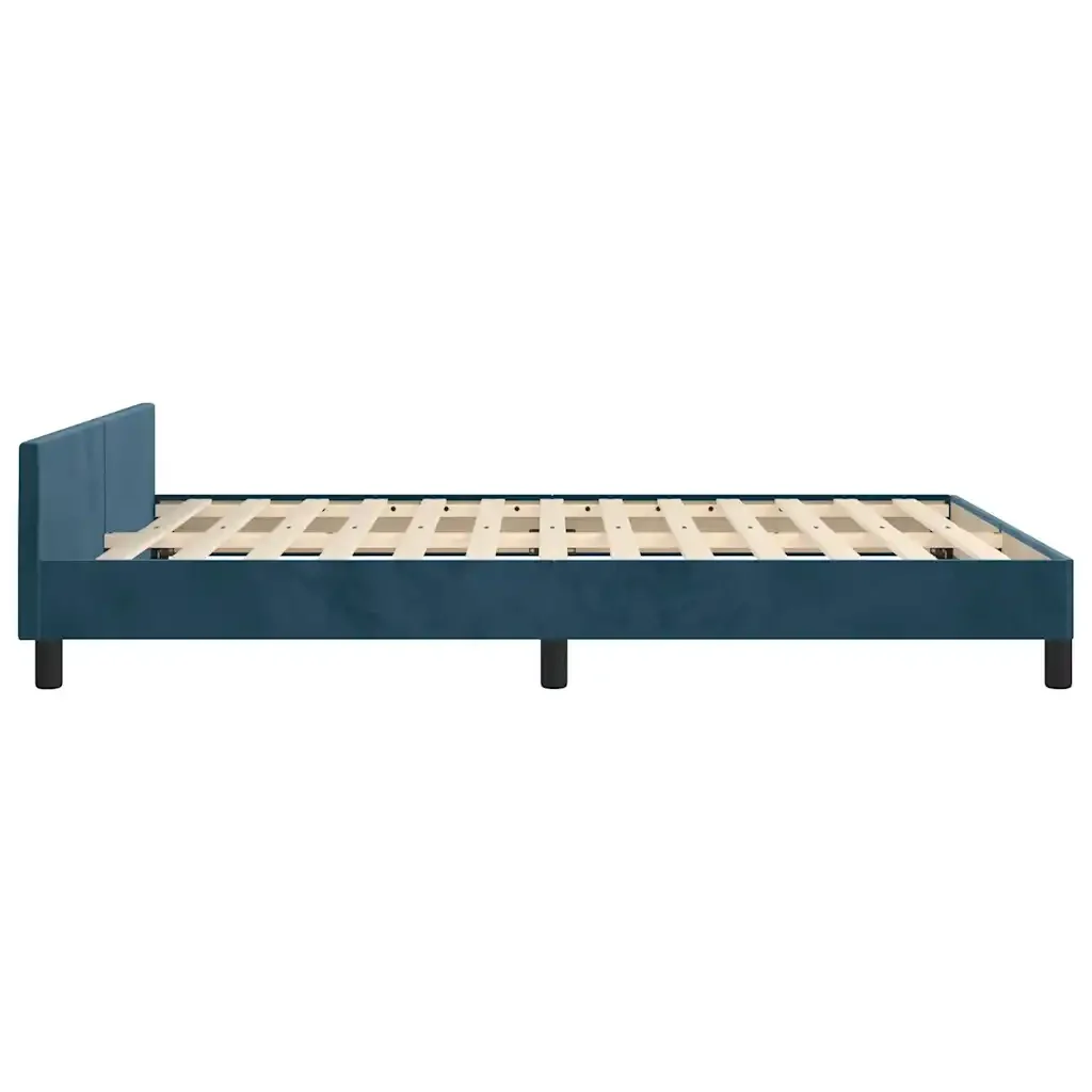 Letto matrimoniale | Letto per adulti | Giroletto senza Materasso Blu Scuro 140x200 cm Velluto - Image 7