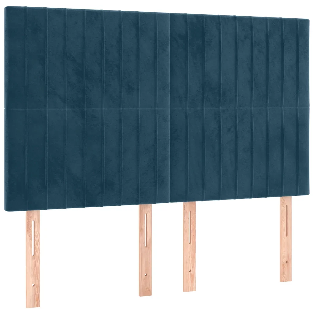 Letto matrimoniale | Letto per adulti | Giroletto senza Materasso Blu Scuro 140x200 cm Velluto - Image 8
