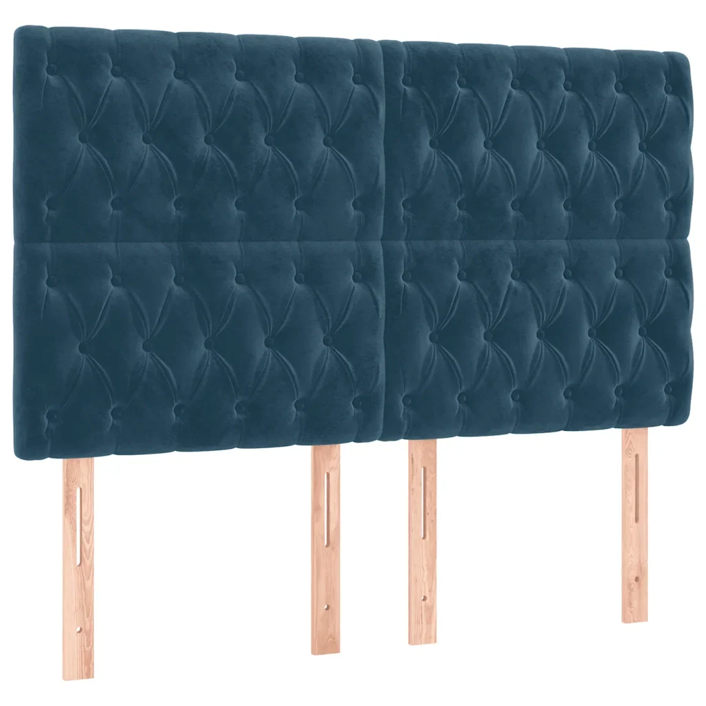 Letto matrimoniale | Letto per adulti | Giroletto senza Materasso Blu Scuro 140x200 cm Velluto - Image 8