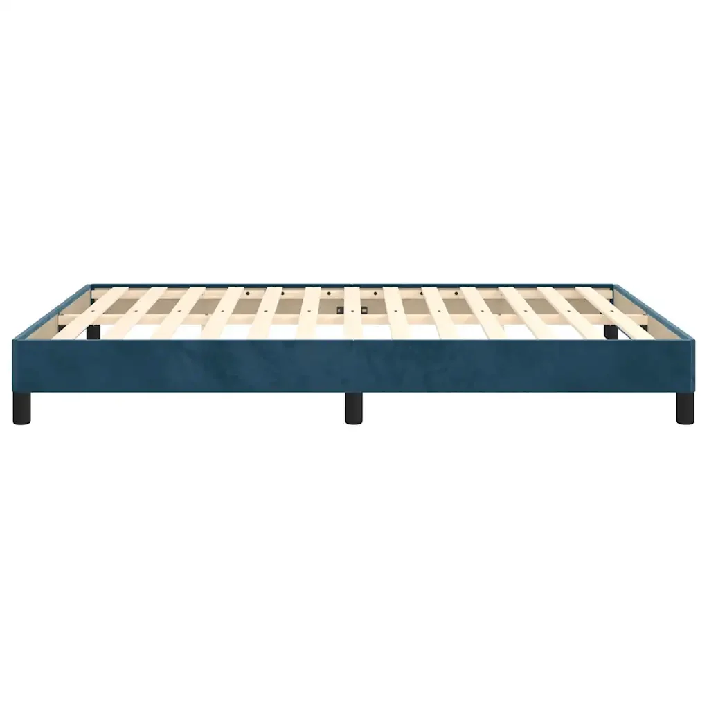 Letto matrimoniale | Letto per adulti | Giroletto senza Materasso Blu Scuro 140x200 cm Velluto - Image 6