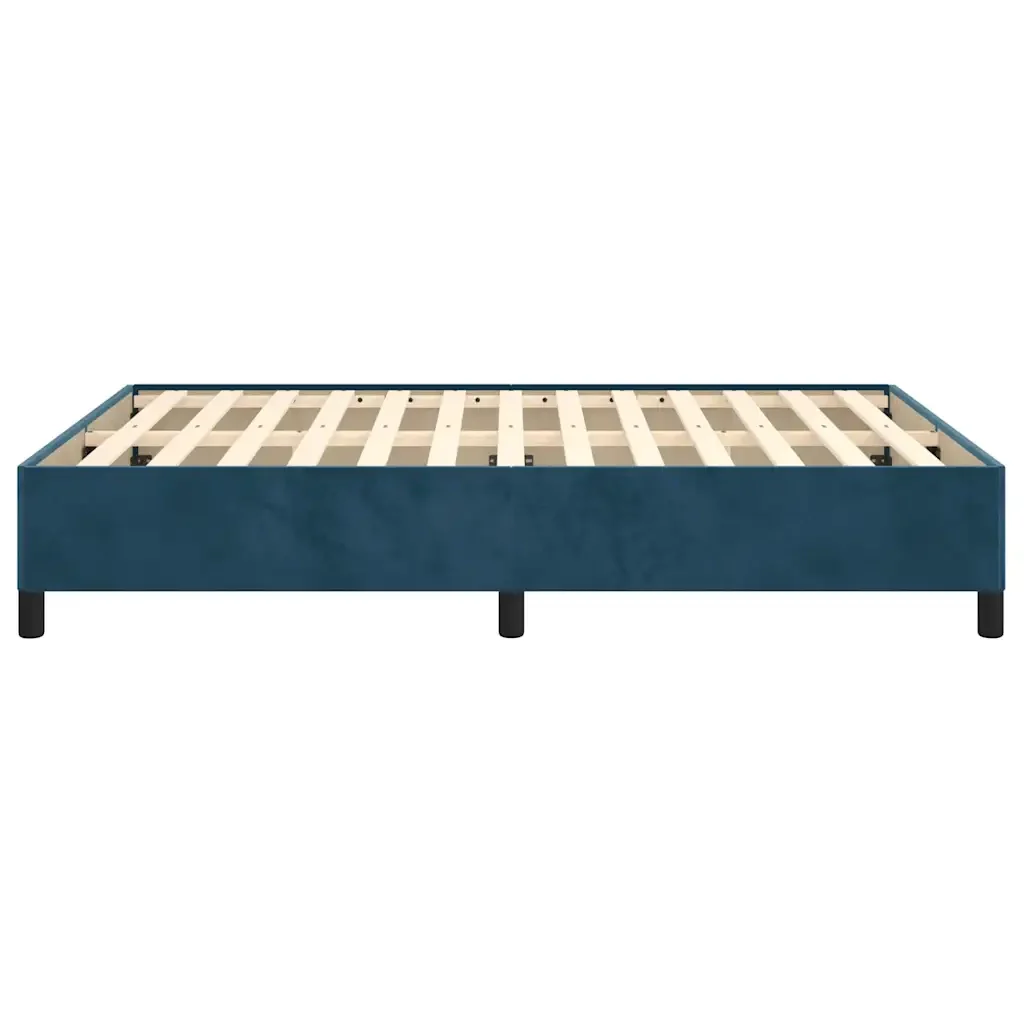 Letto matrimoniale | Letto per adulti | Giroletto senza Materasso Blu Scuro 140x200 cm Velluto - Image 6
