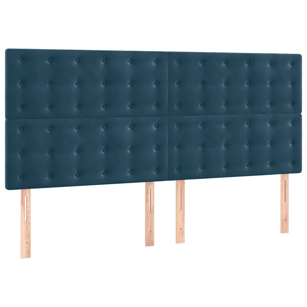 Letto matrimoniale | Letto per adulti | Giroletto senza Materasso Blu Scuro 140x200 cm Velluto - Image 8