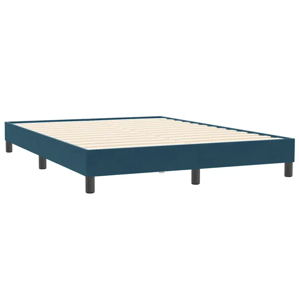 Letto matrimoniale | Letto per adulti | Giroletto senza Materasso Blu Scuro 140x210 cm in Velluto