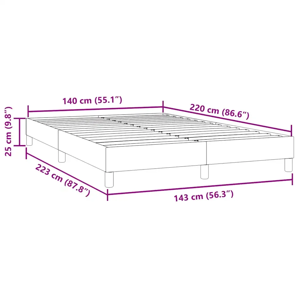 Letto matrimoniale | Letto per adulti | Giroletto senza Materasso Blu Scuro 140x220 cm in Velluto - Image 10