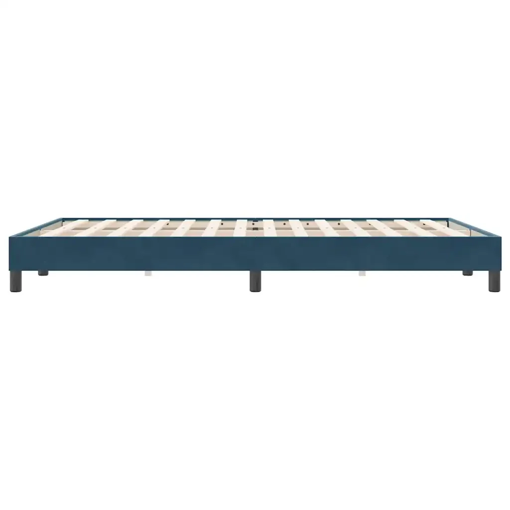 Letto matrimoniale | Letto per adulti | Giroletto senza Materasso Blu Scuro 140x220 cm in Velluto - Image 6