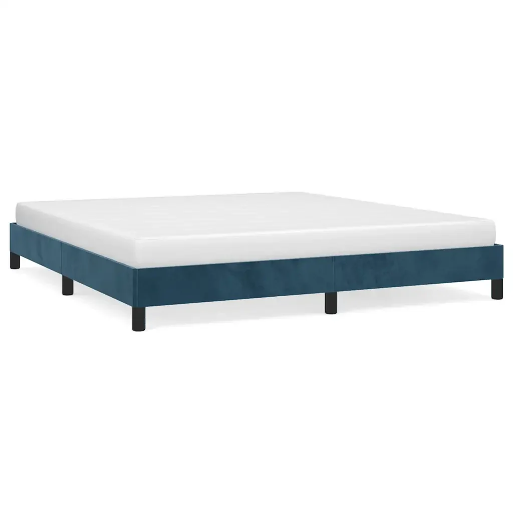 Letto matrimoniale | Letto per adulti | Giroletto senza Materasso Blu Scuro 160x200 cm in Velluto