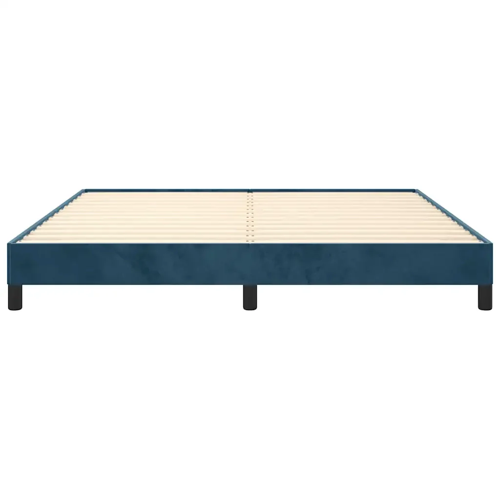 Letto matrimoniale | Letto per adulti | Giroletto senza Materasso Blu Scuro 160x200 cm in Velluto - Image 5