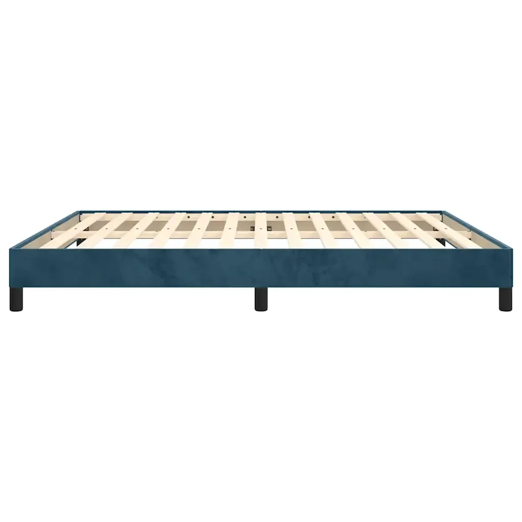 Letto matrimoniale | Letto per adulti | Giroletto senza Materasso Blu Scuro 160x200 cm in Velluto - Image 6