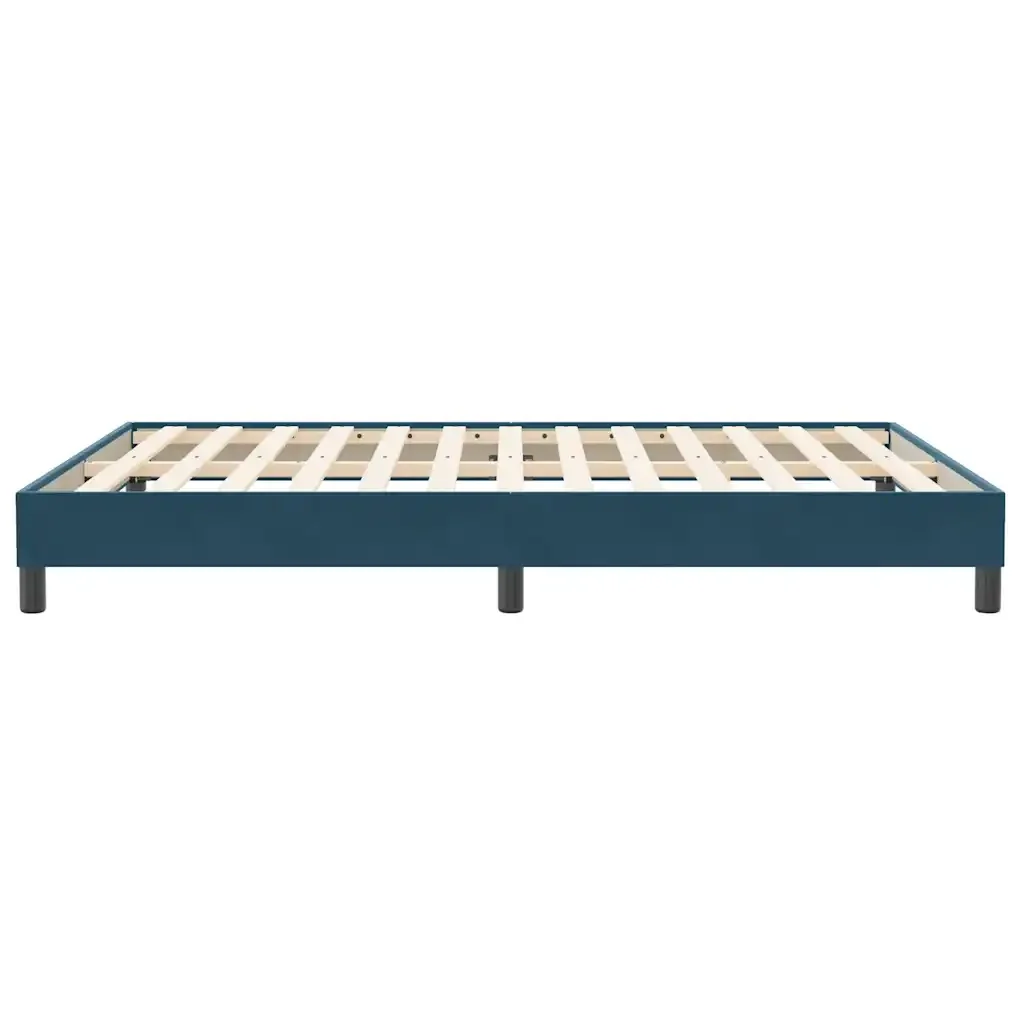 Letto matrimoniale | Letto per adulti | Giroletto senza Materasso Blu Scuro 160x210 cm in Velluto - Image 6