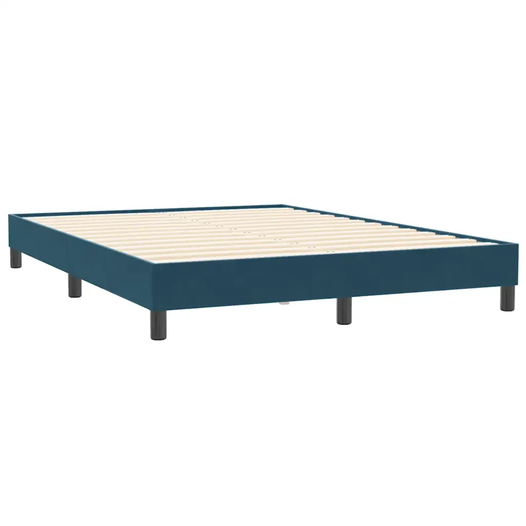 Letto matrimoniale | Letto per adulti | Giroletto senza Materasso Blu Scuro 160x210 cm in Velluto - Image 7
