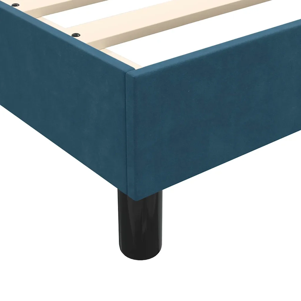 Letto matrimoniale | Letto per adulti | Giroletto senza Materasso Blu Scuro 160x210 cm in Velluto - Image 8