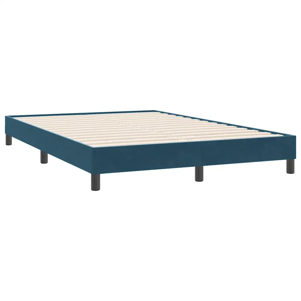Letto matrimoniale | Letto per adulti | Giroletto senza Materasso Blu Scuro 160x220 cm in Velluto
