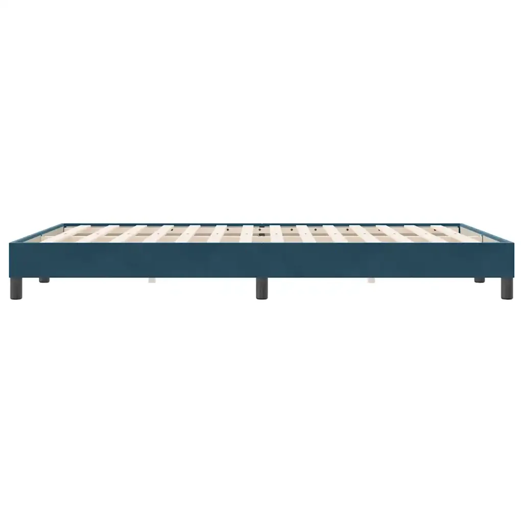Letto matrimoniale | Letto per adulti | Giroletto senza Materasso Blu Scuro 160x220 cm in Velluto - Image 6