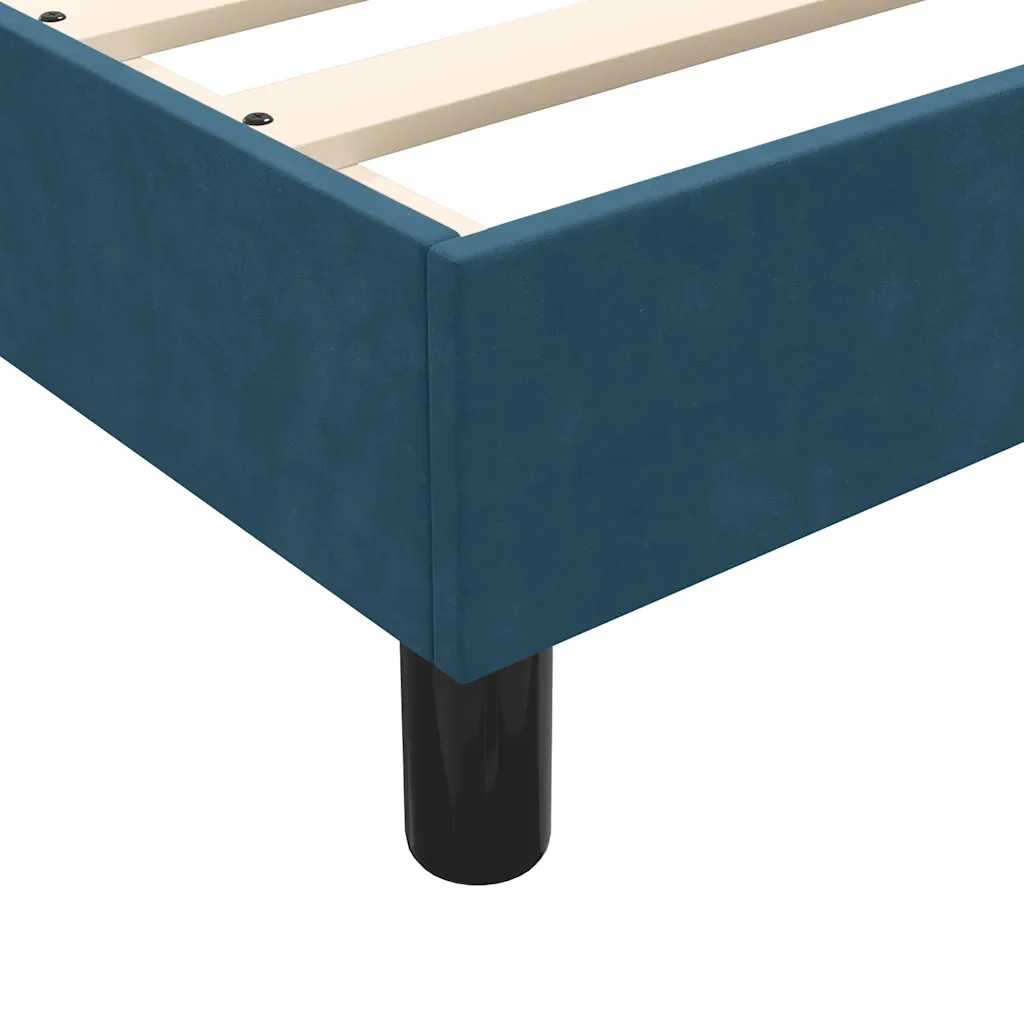 Letto matrimoniale | Letto per adulti | Giroletto senza Materasso Blu Scuro 160x220 cm in Velluto - Image 8