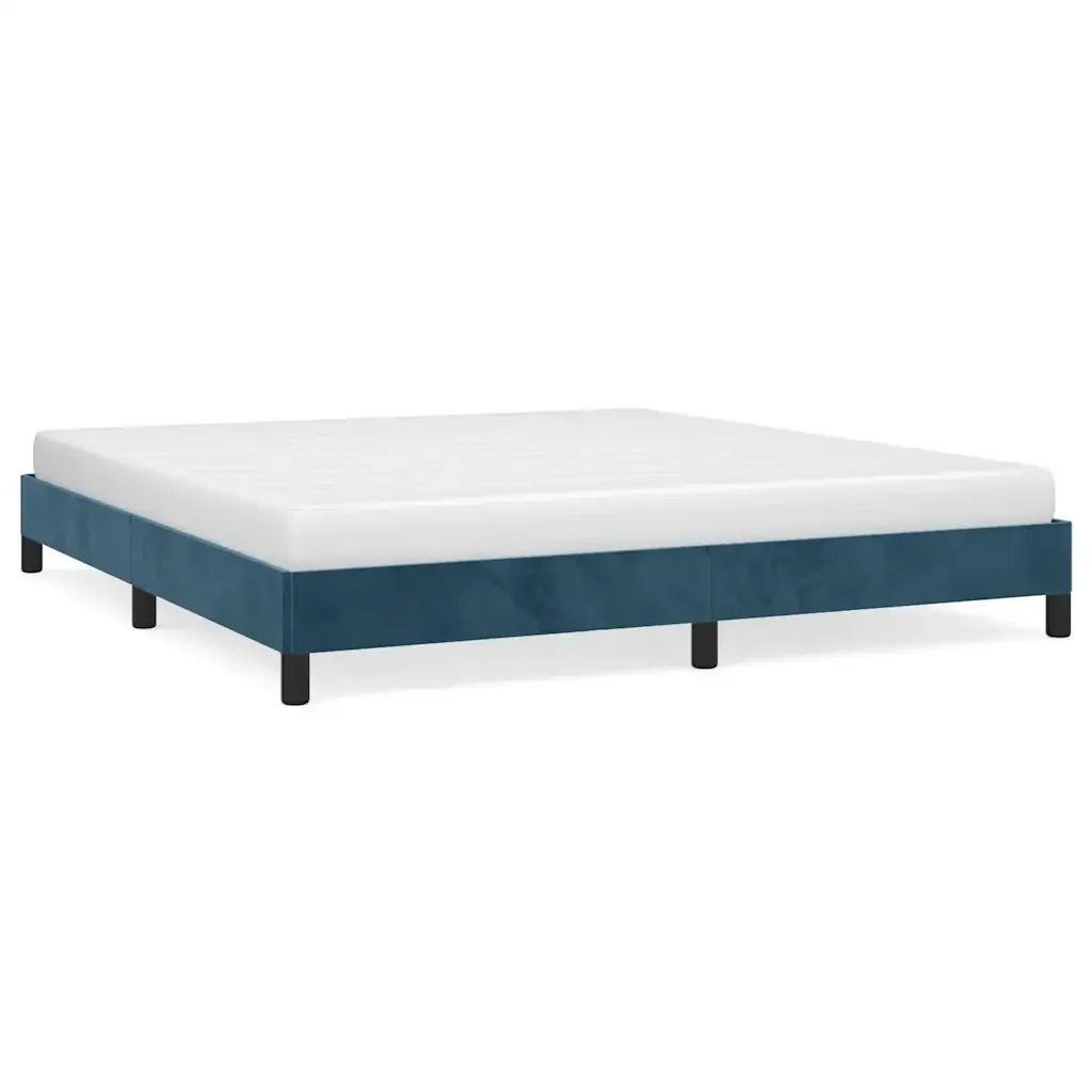 Letto matrimoniale | Letto per adulti | Giroletto senza Materasso Blu Scuro 180x200 cm in Velluto