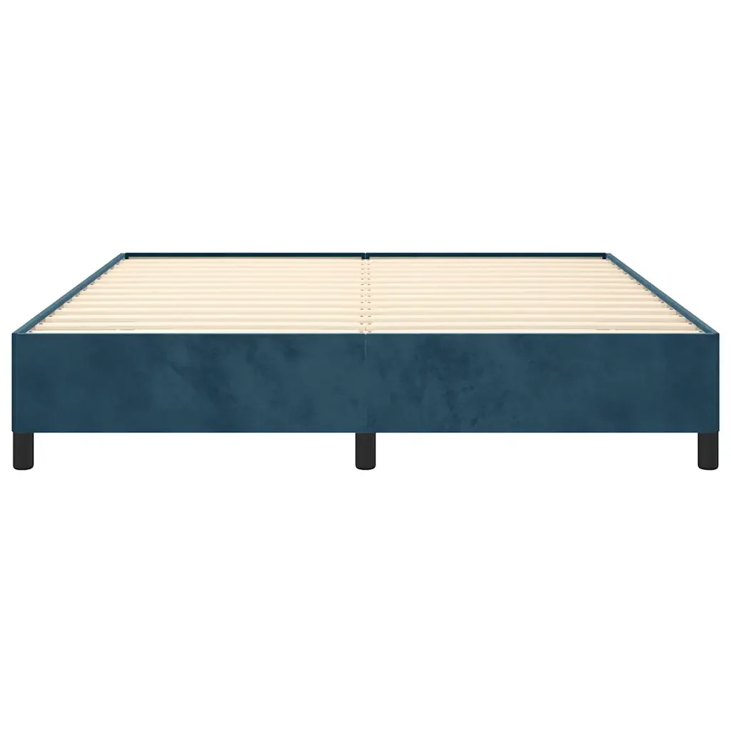 Letto matrimoniale | Letto per adulti | Giroletto senza Materasso Blu Scuro 180x200 cm in Velluto - Image 5