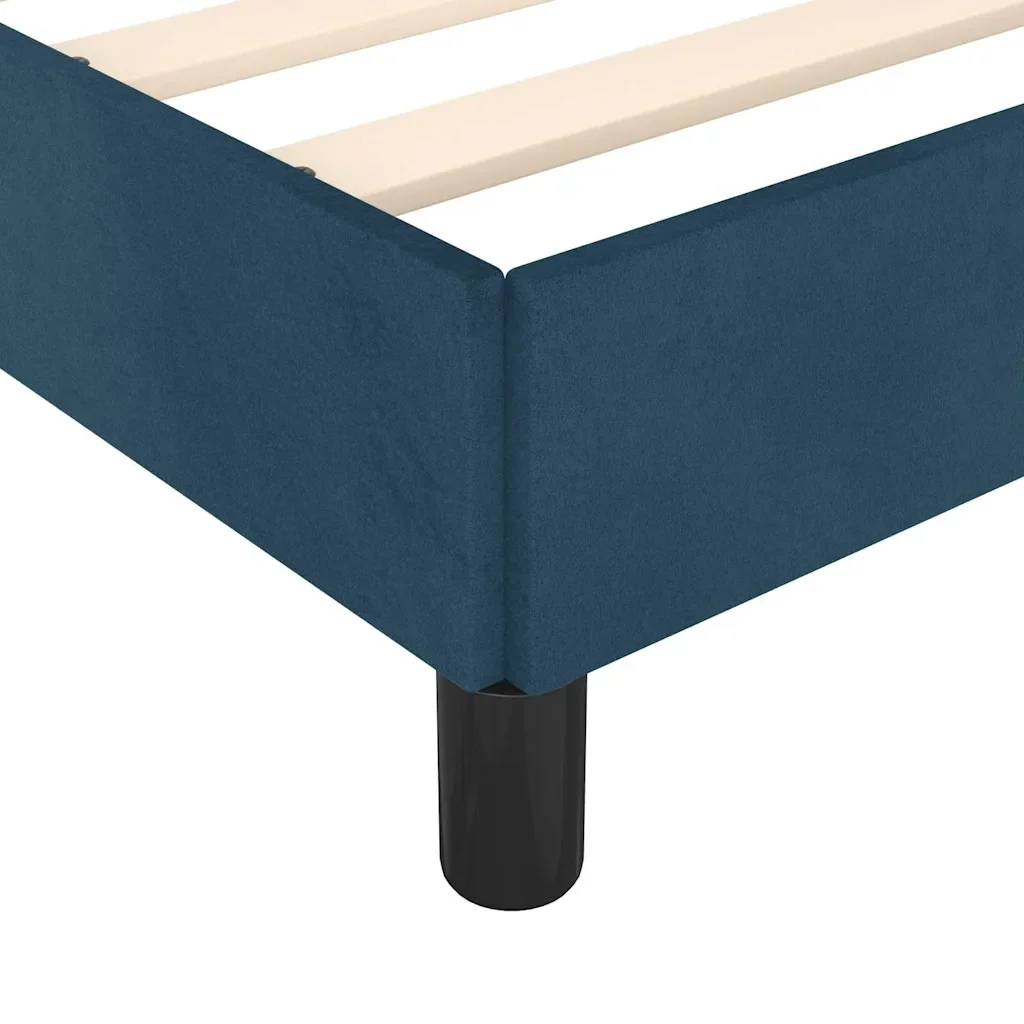 Letto matrimoniale | Letto per adulti | Giroletto senza Materasso Blu Scuro 180x200 cm in Velluto - Image 7