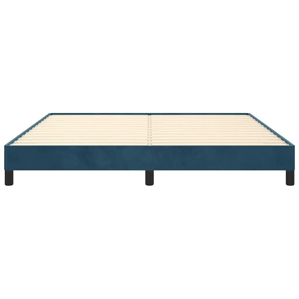 Letto matrimoniale | Letto per adulti | Giroletto senza Materasso Blu Scuro 180x200 cm in Velluto - Image 5
