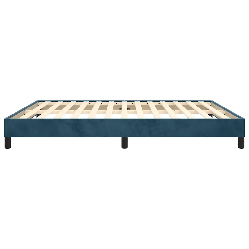 Letto matrimoniale | Letto per adulti | Giroletto senza Materasso Blu Scuro 180x200 cm in Velluto - Image 6