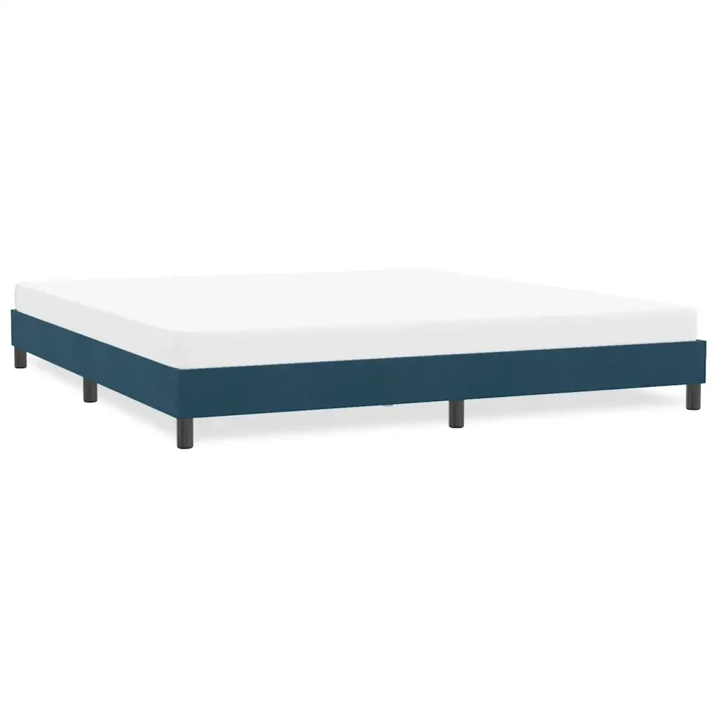 Letto matrimoniale | Letto per adulti | Giroletto senza Materasso Blu Scuro 180x210 cm in Velluto - Image 2