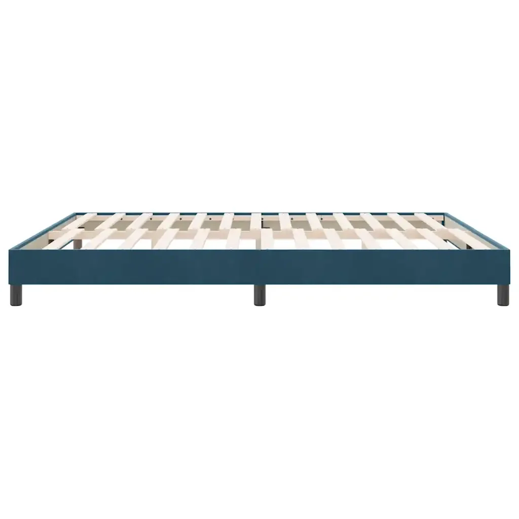 Letto matrimoniale | Letto per adulti | Giroletto senza Materasso Blu Scuro 180x210 cm in Velluto - Image 6