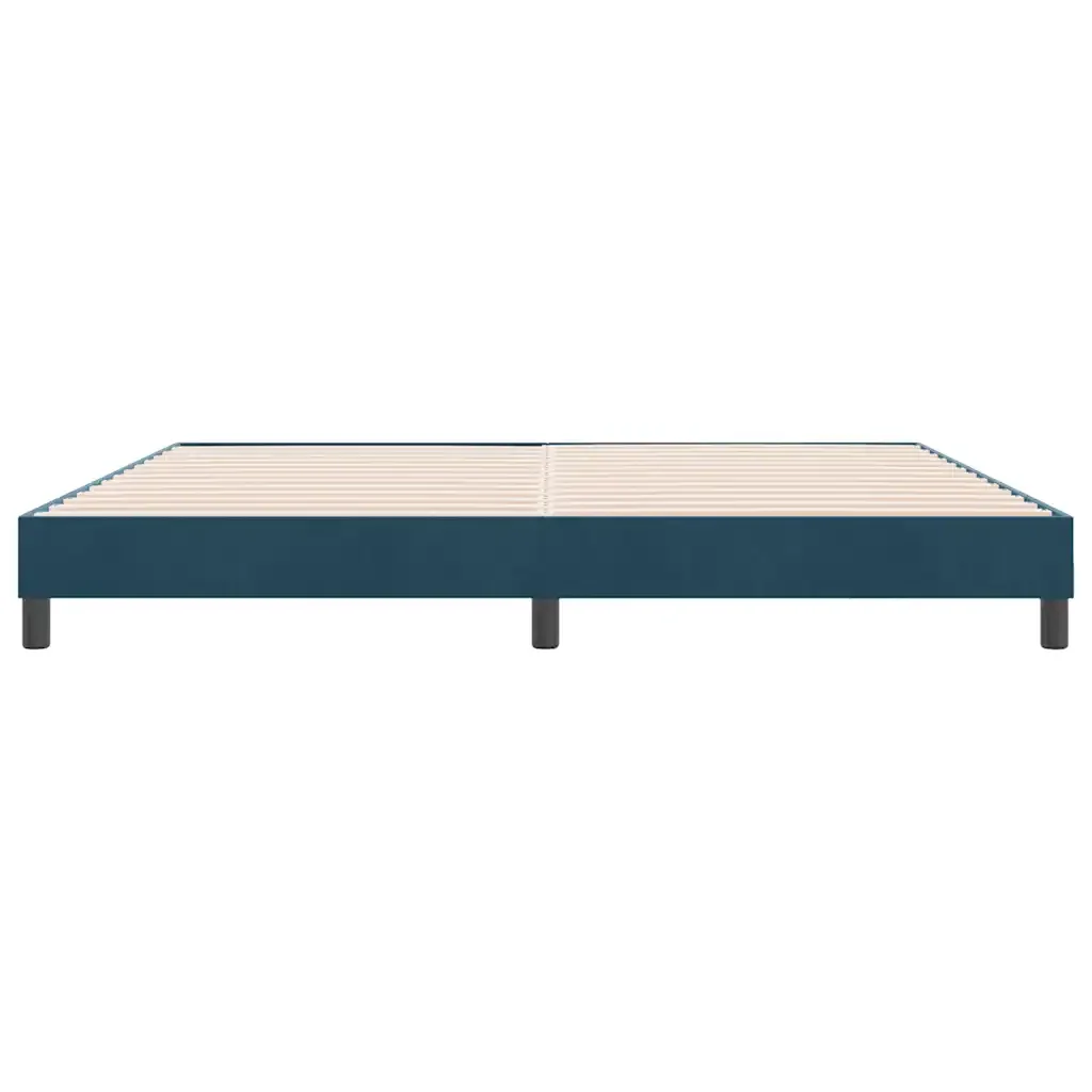 Letto matrimoniale | Letto per adulti | Giroletto senza Materasso Blu Scuro 180x220 cm in Velluto - Image 5
