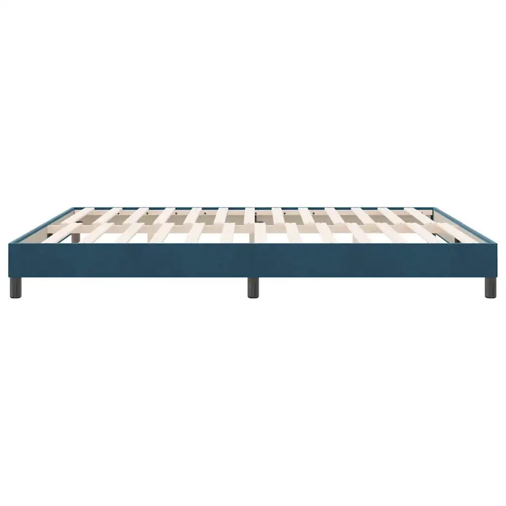 Letto matrimoniale | Letto per adulti | Giroletto senza Materasso Blu Scuro 180x220 cm in Velluto - Image 6