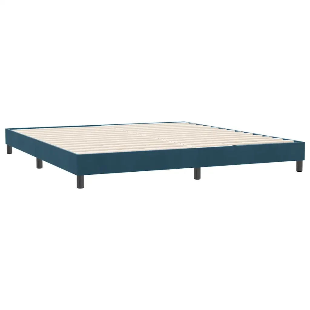 Letto matrimoniale | Letto per adulti | Giroletto senza Materasso Blu Scuro 180x220 cm in Velluto - Image 7