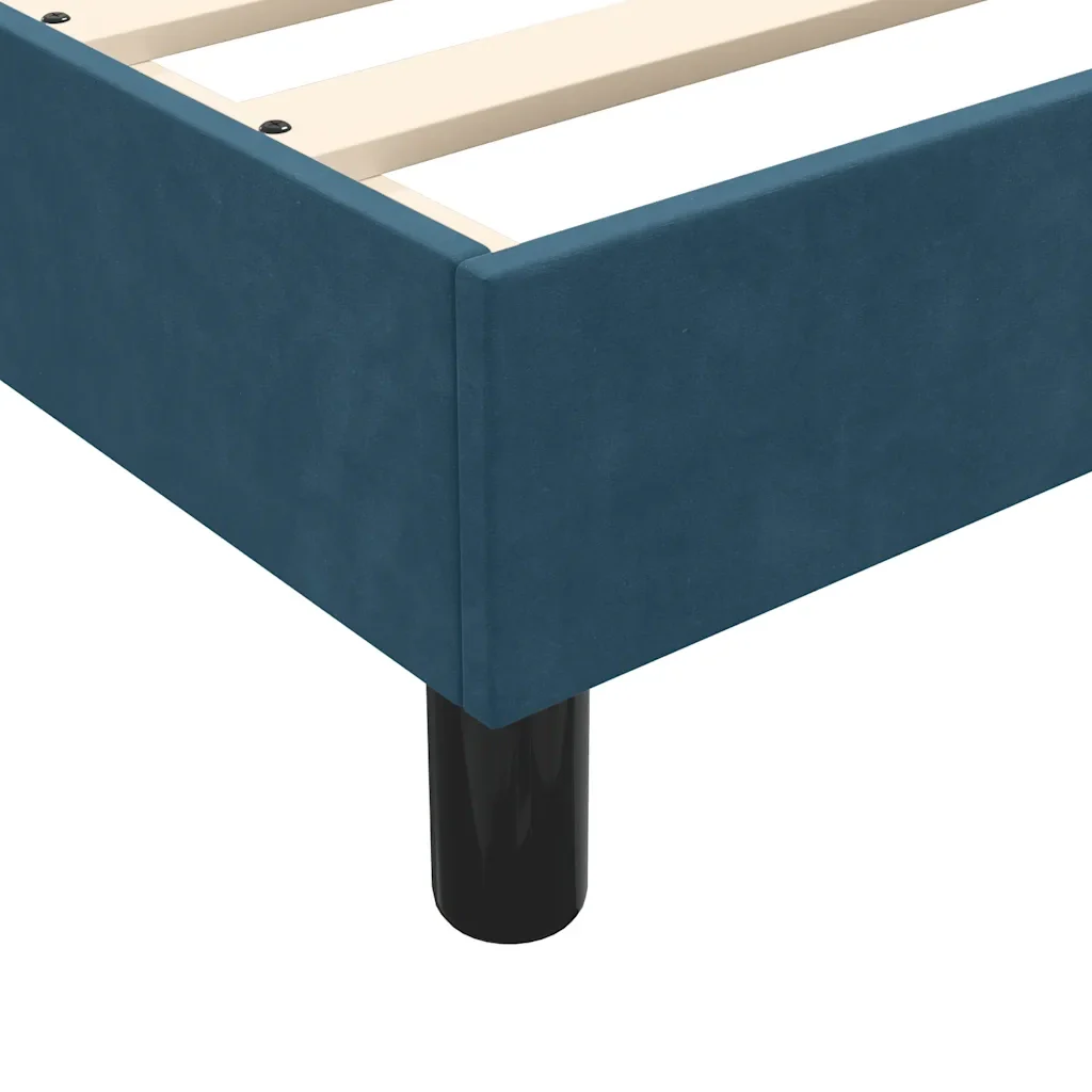 Letto matrimoniale | Letto per adulti | Giroletto senza Materasso Blu Scuro 180x220 cm in Velluto - Image 8