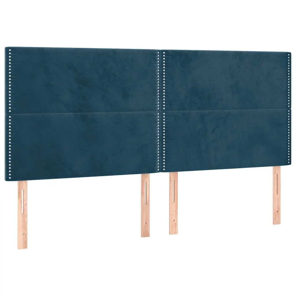 Letto matrimoniale | Letto per adulti | Giroletto senza Materasso Blu Scuro 200x200 cm in Velluto - Image 9